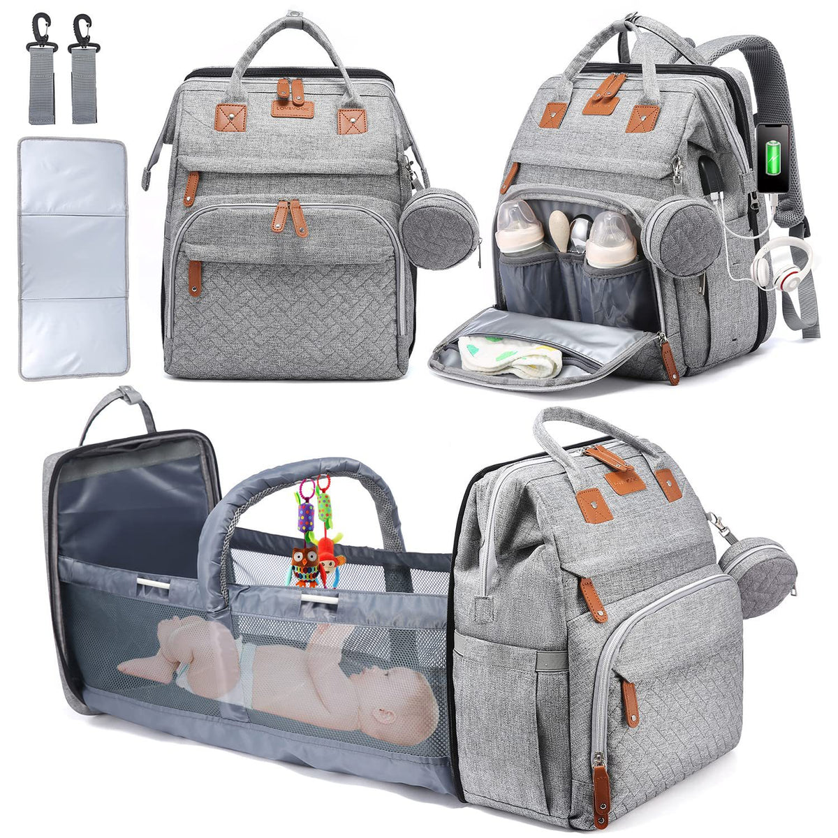 Mochila maternal con cuna plegable · foto 5